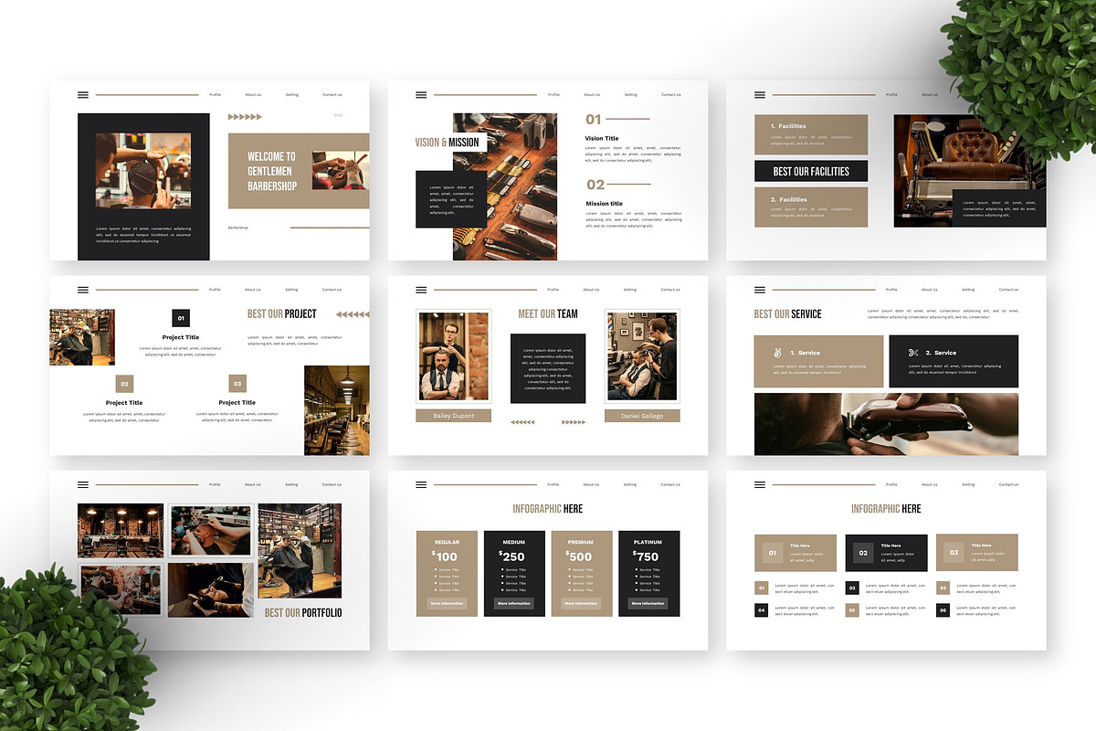 Gentlemen Barbershop - Barber PPT preview 6