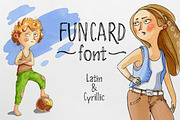 Funcard font Latin & Cyrillic, a Sans Serif Font by katyabuslaeva (Thumbnail 1 of 3)