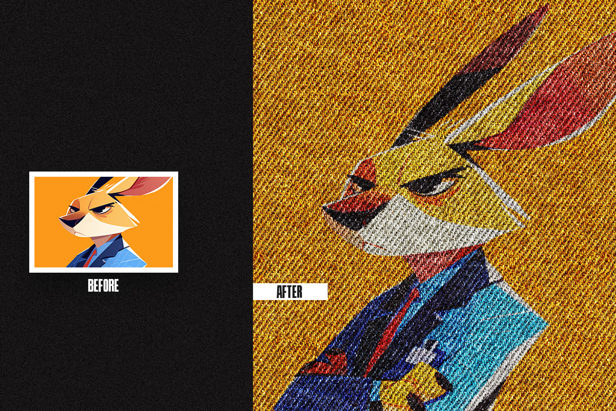 Knitted Fabric Square, Poster Effect, a Layer Style Add-On by iDoodle Studio (Photo 2 of 4)