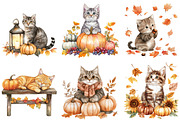 Cute Autumn Cat Sublimation Clipart, an Illustration by CitraGraphics (Thumbnail 3 of 5)