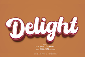 Delight PSD 3D Editable Text Effect