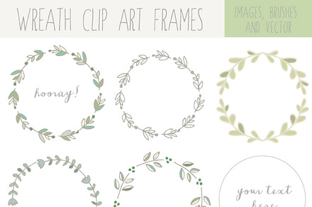 Handdrawn Laurel Wreath Clip Art