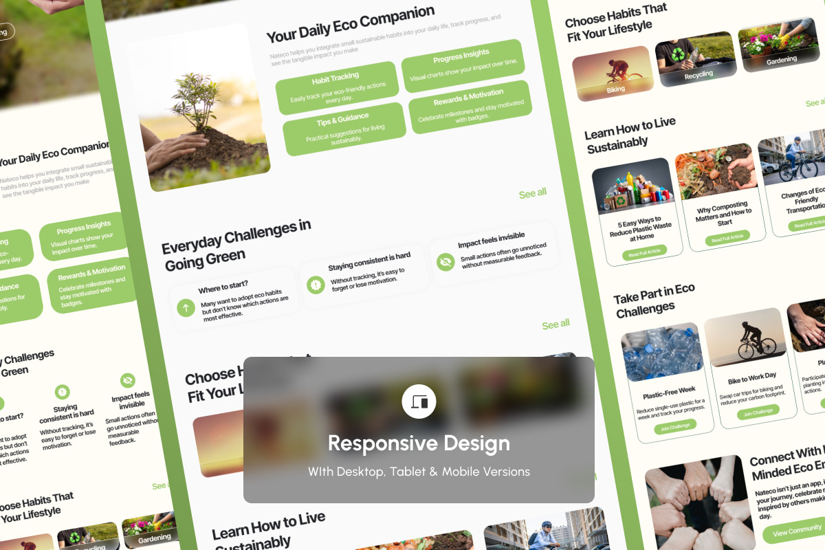 Greenco - Eco Habit Tracker Landing, an App Template by trabaskriya (Photo 3 of 5)