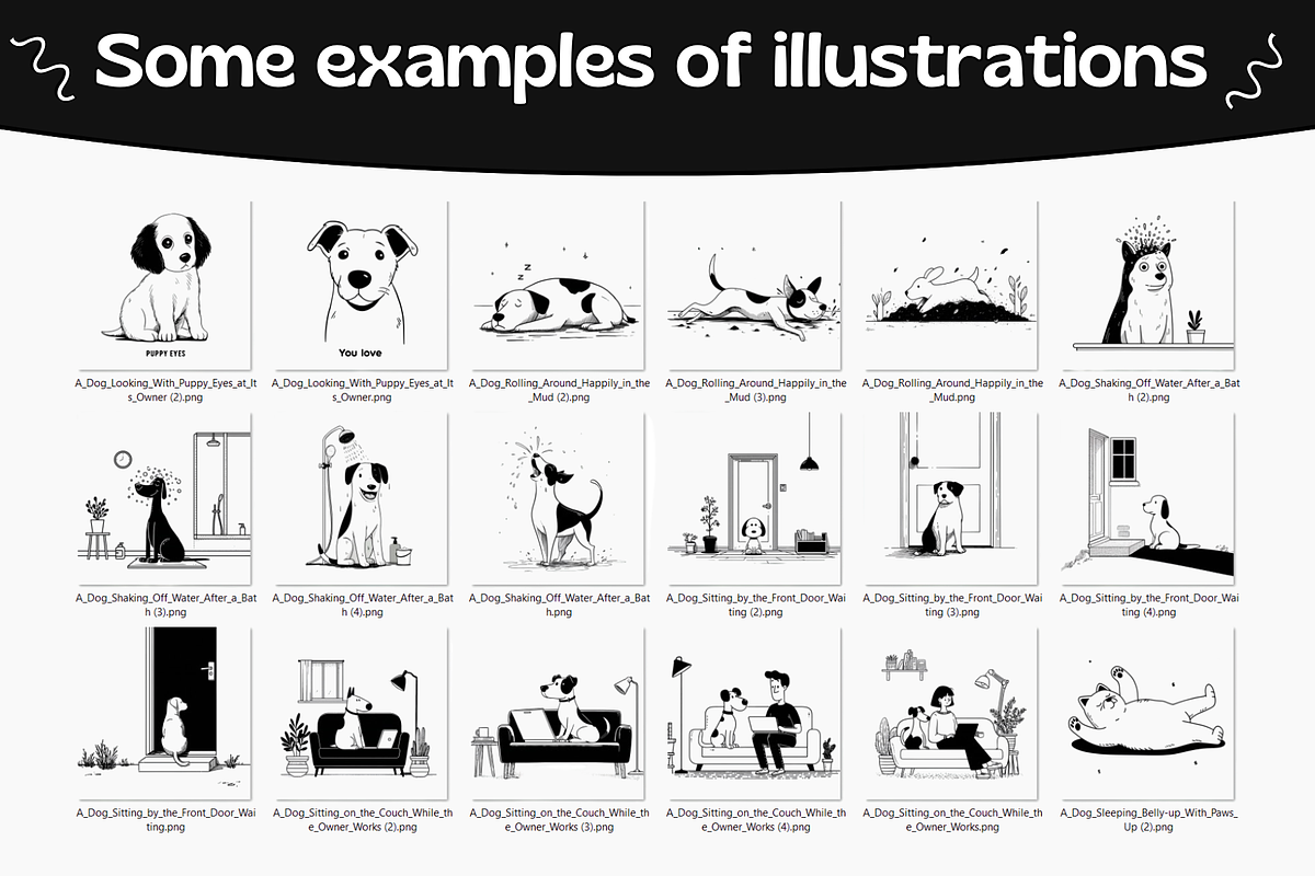 Notion style Cat & Dog Illustrations, an Animal Illustration by DaisyStudio (Photo 7 of 10)
