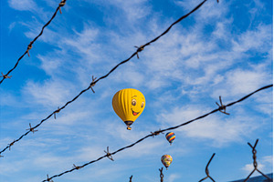 Hot air balloon with a painted smile, a Holiday Photo by Elizaveta Galitskaya