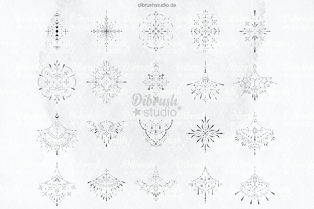 Procreate Ornament Tattoo Stamps, a Brush Add-On by DiBrush Studio (Photo 3 of 9)