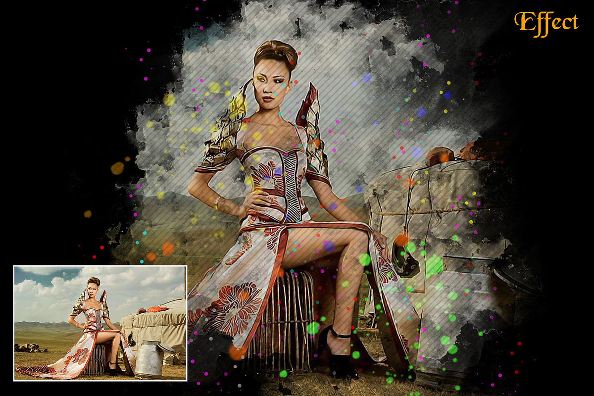 Mixed Watercolor Photoshop Effect, an Action Add-On by CraftingStudio (Photo 2 of 6)