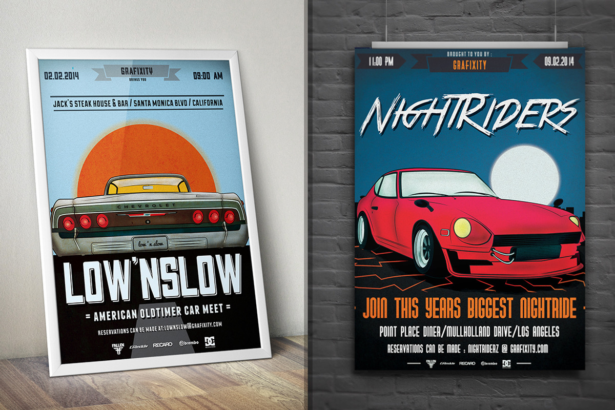 Retro Car Flyer/Poster Bundle, a Flyer Template by Grafixity (Photo 3 of 5)