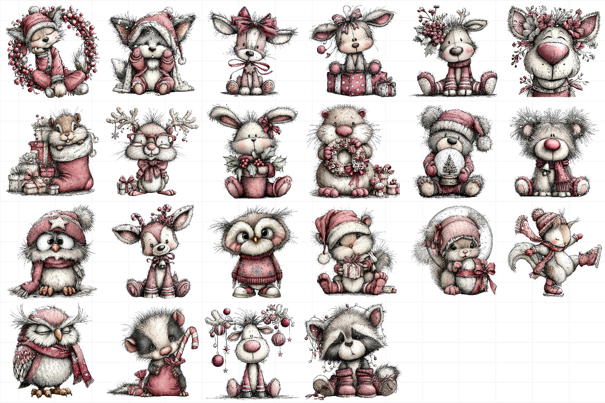 Whimsical Woodland Christmas Animals, an Illustration by Daily.Designs (Photo 5 of 5)