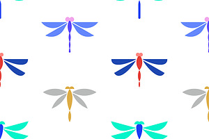 Dragonfly Logo Pattern