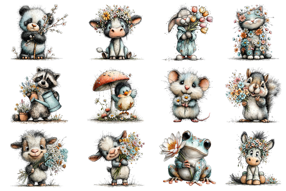 Whimsical Spring Animals Clipart, an Illustration by Dream Creation (Photo 2 of 6)