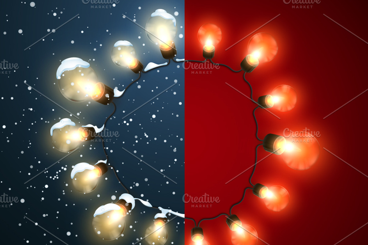 Christmas Lights. Holiday Vector Set, a Decorative Illustration by maximmmmum (Photo 2 of 3)