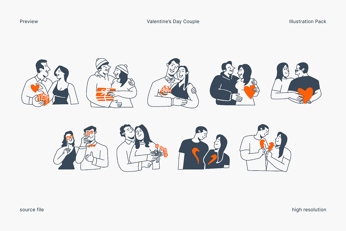 Valentine’s Day Couple Illustration, a Person Illustration by Eklip Studio (Photo 3 of 3)