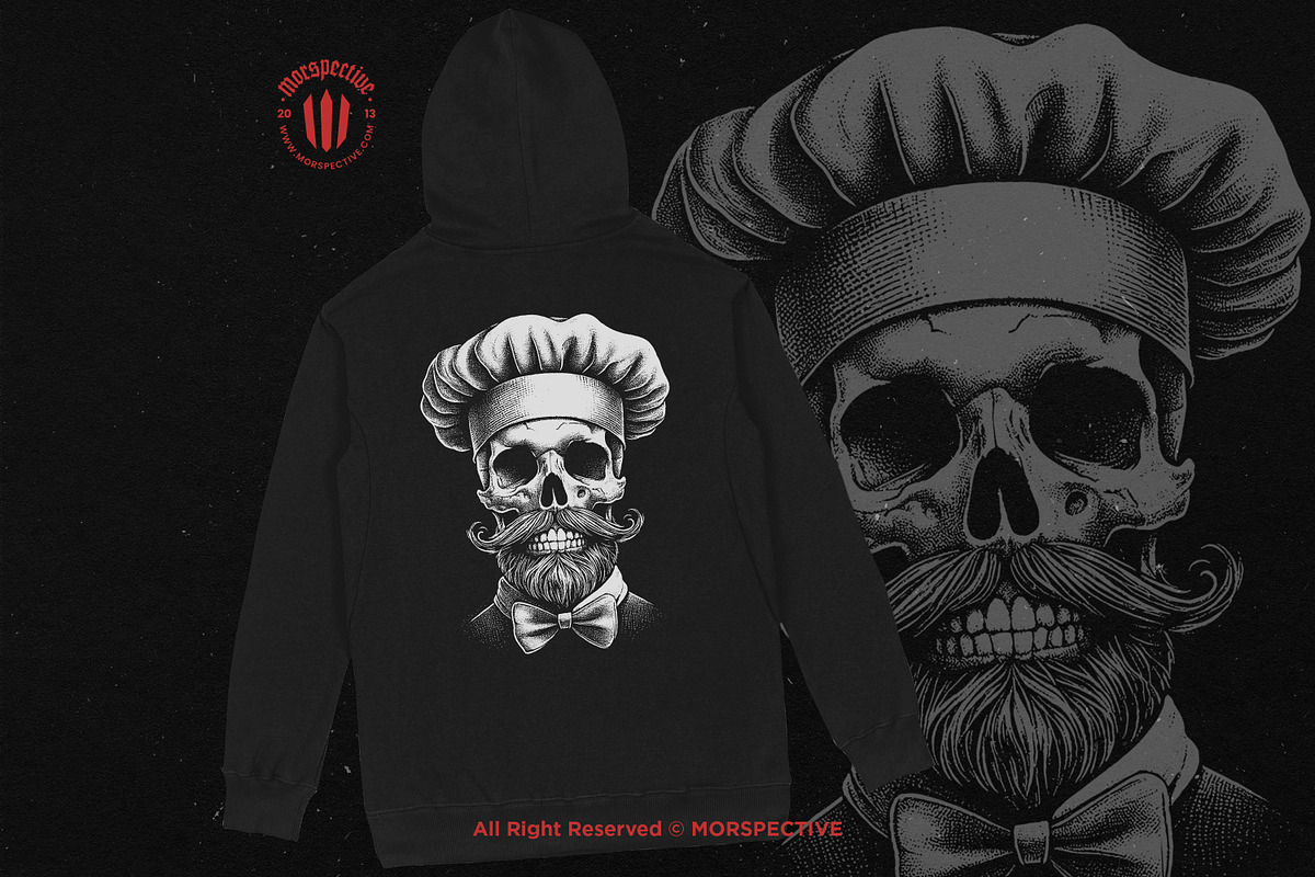 10 Bundle Dark Art Skull Chef Cook, an Illustration by Morspective (Photo 4 of 7)