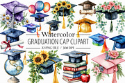 Graduation Cap Clipart, an Illustration by Libby Wishes (Thumbnail 1 of 5)