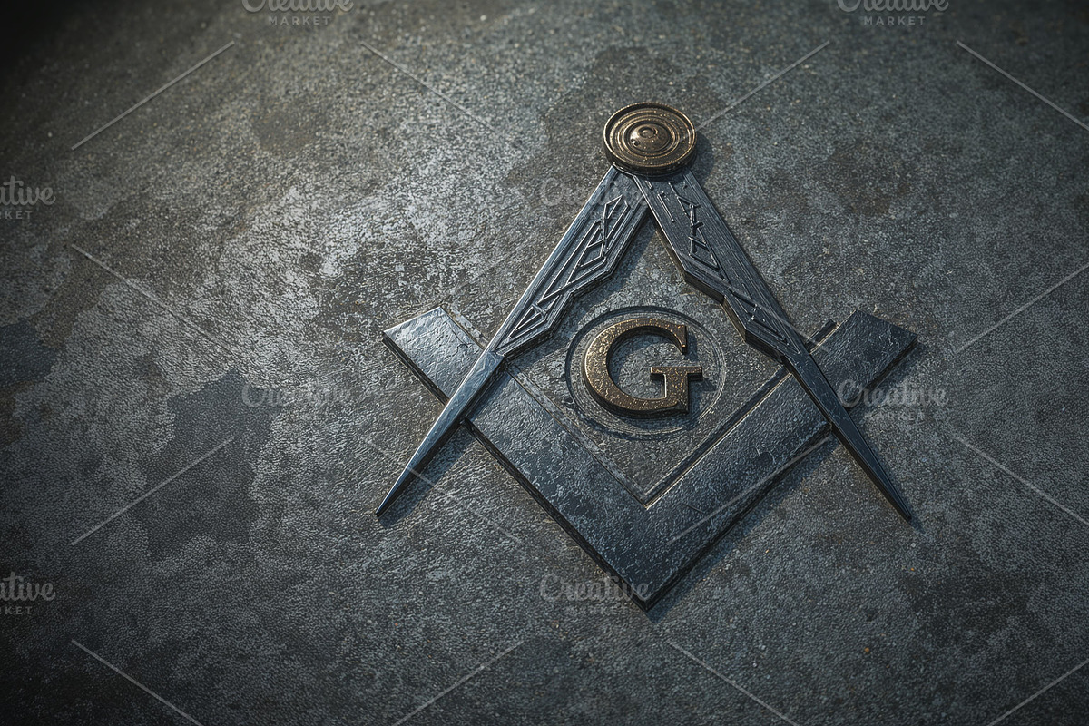 Displaying Freemasonry emblem, an Illustration by wavebreak
