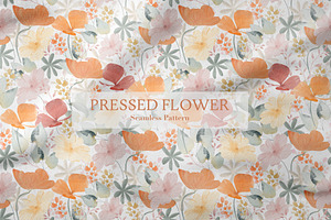 Pressed Flower Seamless Pattern