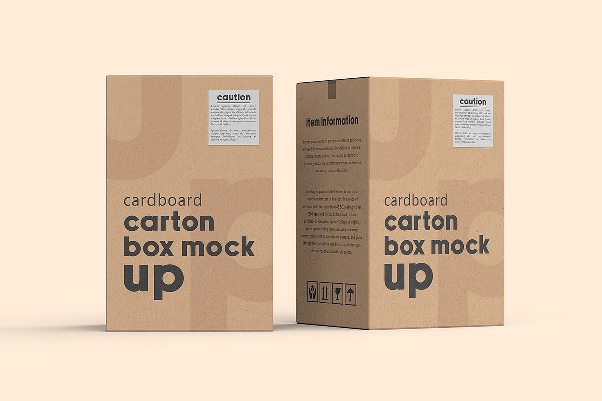 Vertical Cardboard Carton Box Mockup, a Packaging Mockup by Ram Studio LLC (Photo 7 of 11)