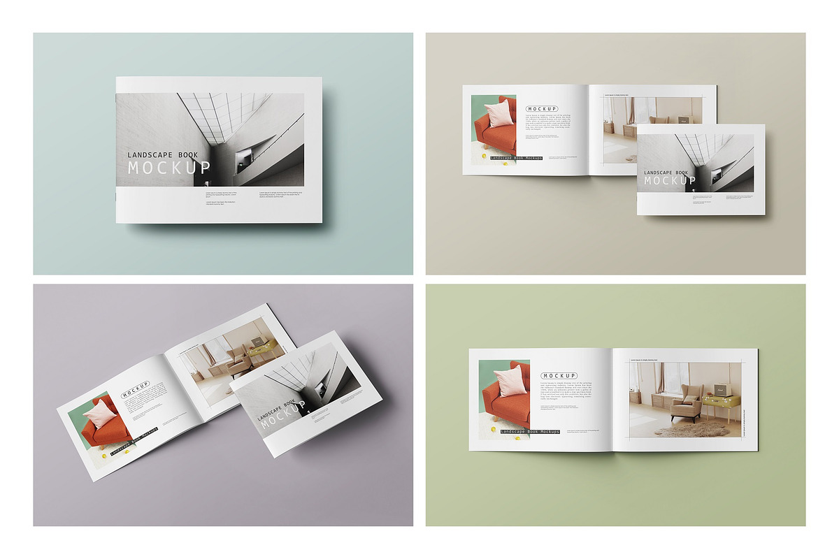 Landscape Brochure/book Mockup, a Print Template by Tahtagraphic (Photo 1 of 12)