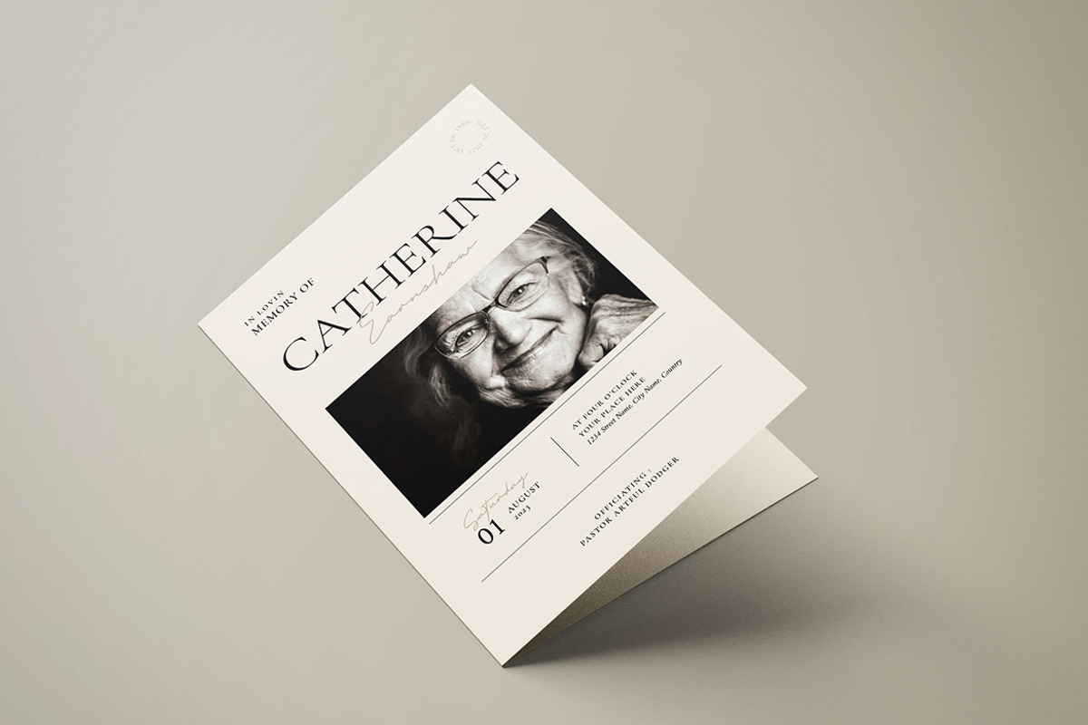 Minimalist Funeral Program Template, an Invitation Template by Vynetta (Photo 3 of 7)