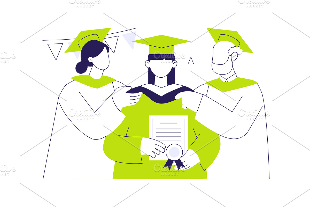 Hooding ceremony isolated cartoon, an Education Illustration by Visual Generation