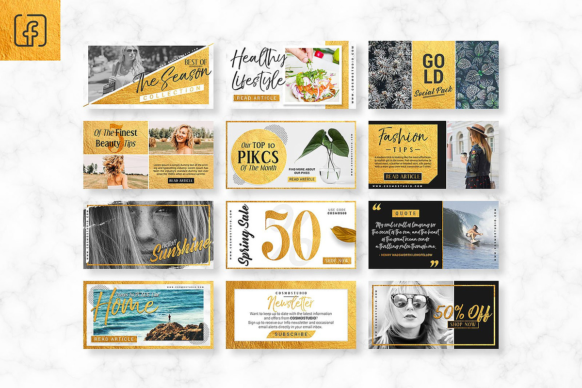 GOLD Social Media Pack, a Social Media Template by MahmoudWally (Photo 3 of 7)