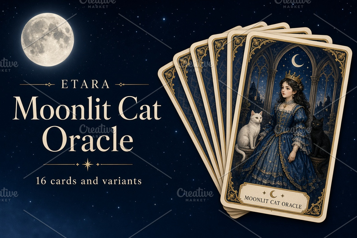 ETARA Moonlit Cat Oracle, a Decorative Illustration by ETARA by Mea Hau (Photo 1 of 11)