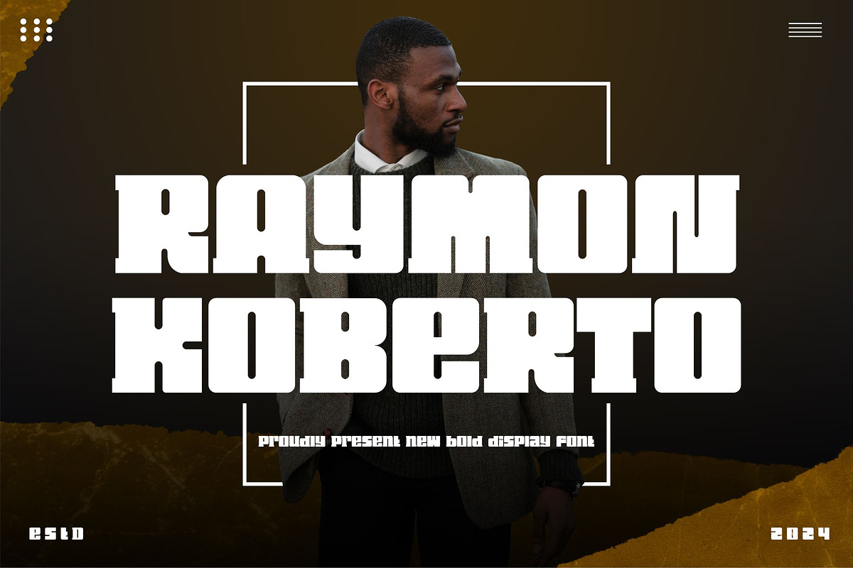 Raymond Koberto || Bold Display Font, a Slab Serif Font by Ermedia Studio (Photo 1 of 5)