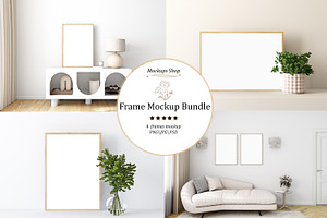 Mock up frame in living room | Set, a Poster Template by Mockup Shop