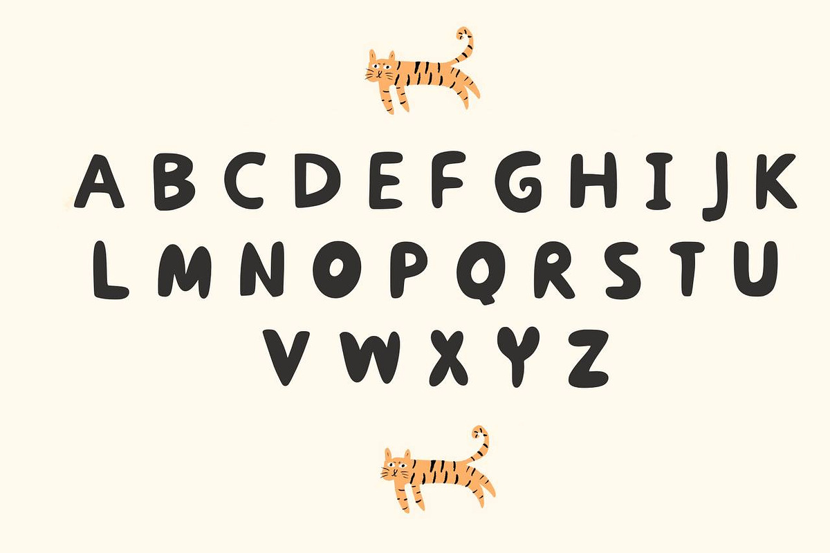 fancy tiger - cute hand drawn font, a Handwritten Font by Ashiya Pixel (Photo 2 of 5)
