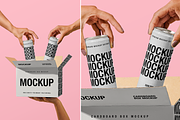Cans and a Box - Mockup, a Packaging Mockup by TD Mockup (Thumbnail 2 of 2)