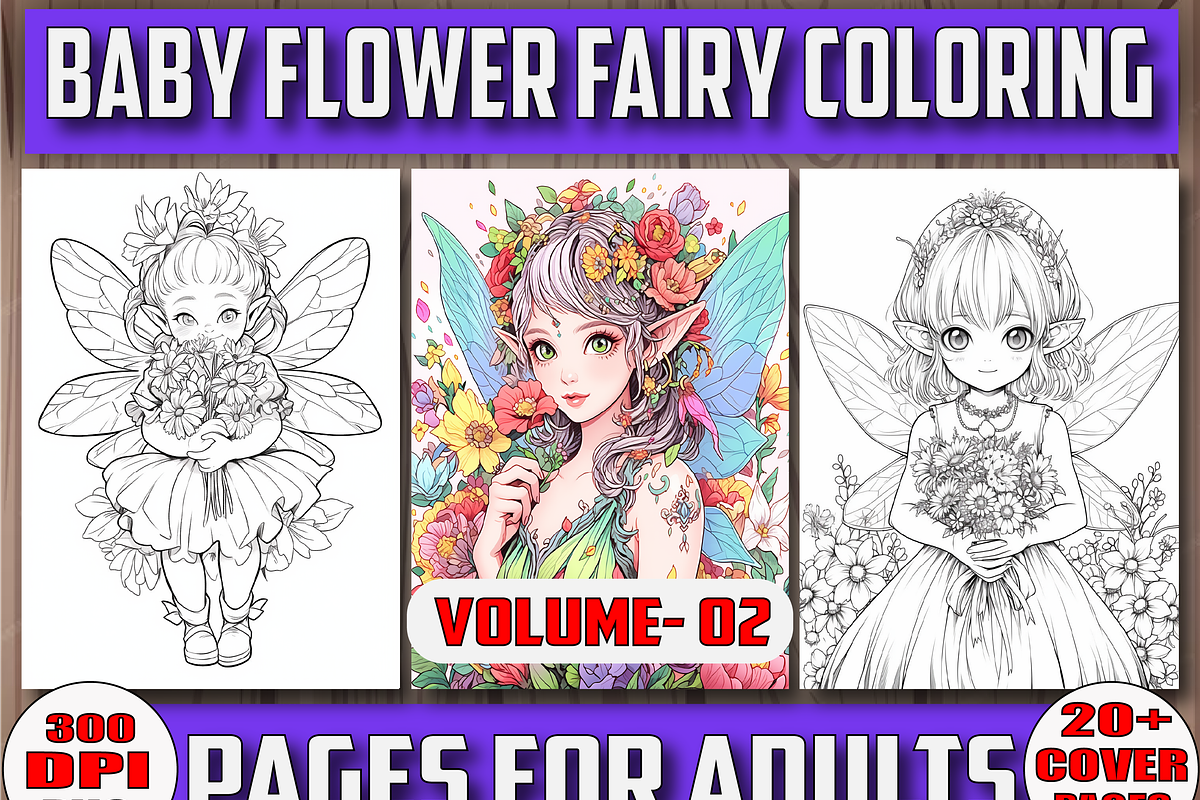Baby Flower Fairy Coloring Pages V 2, a Decorative Illustration by ...