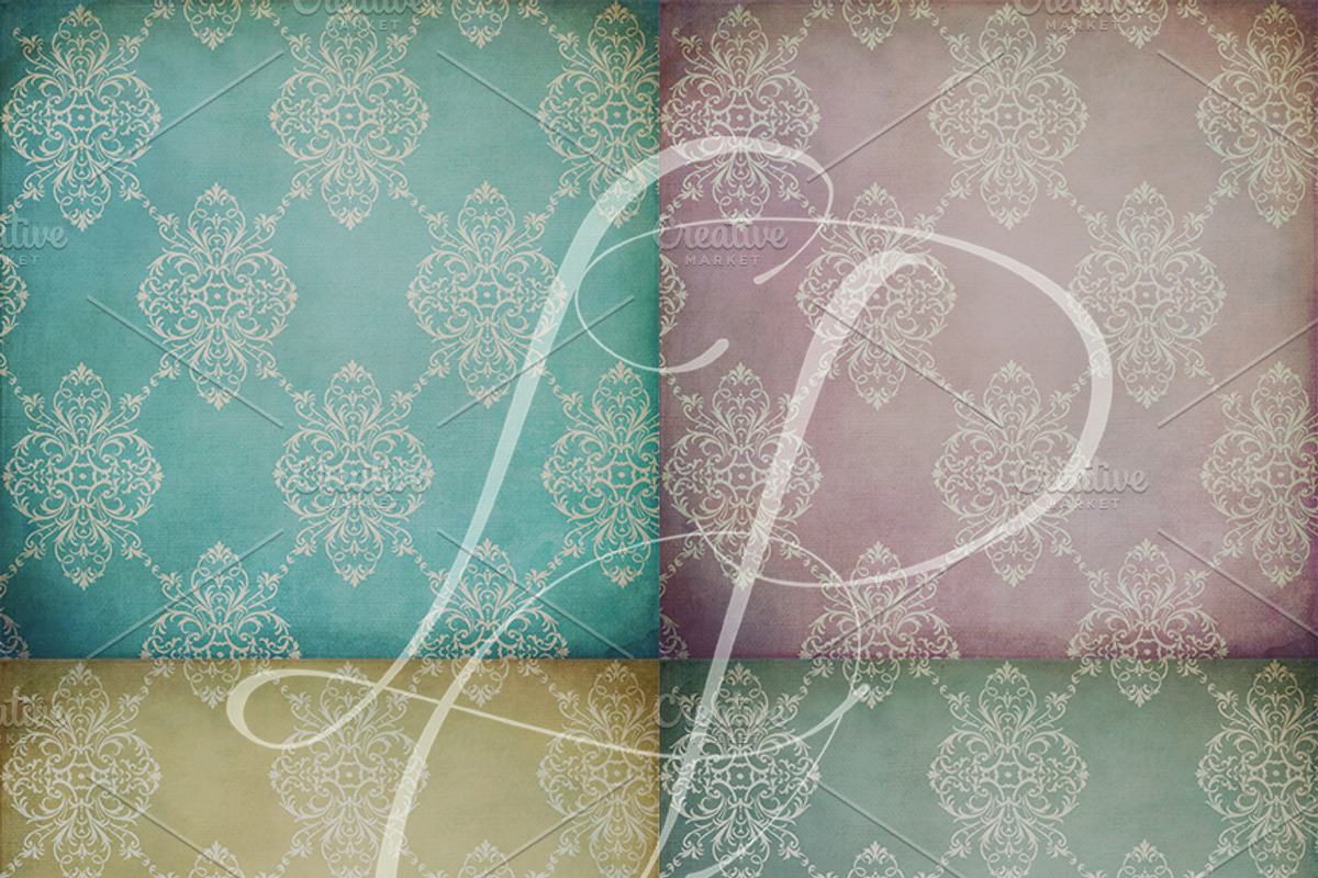 Jeweled Damask Background Textures preview 3