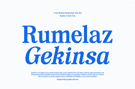 Rumelaz Gekinsa Family Serif Text, a Serif Font by Graphicxell