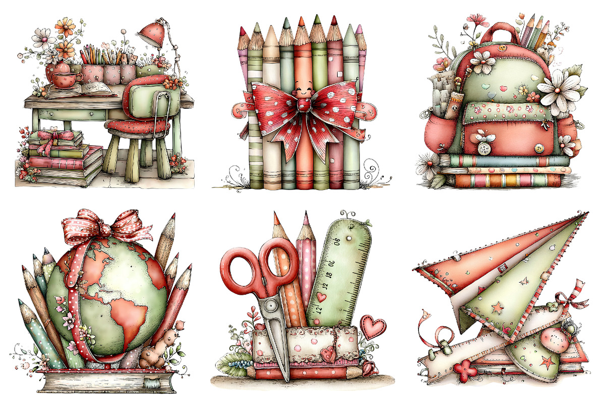 Back to School Clipart Bundle, a Seasonal Illustration by DreamArtGraphic (Photo 3 of 4)