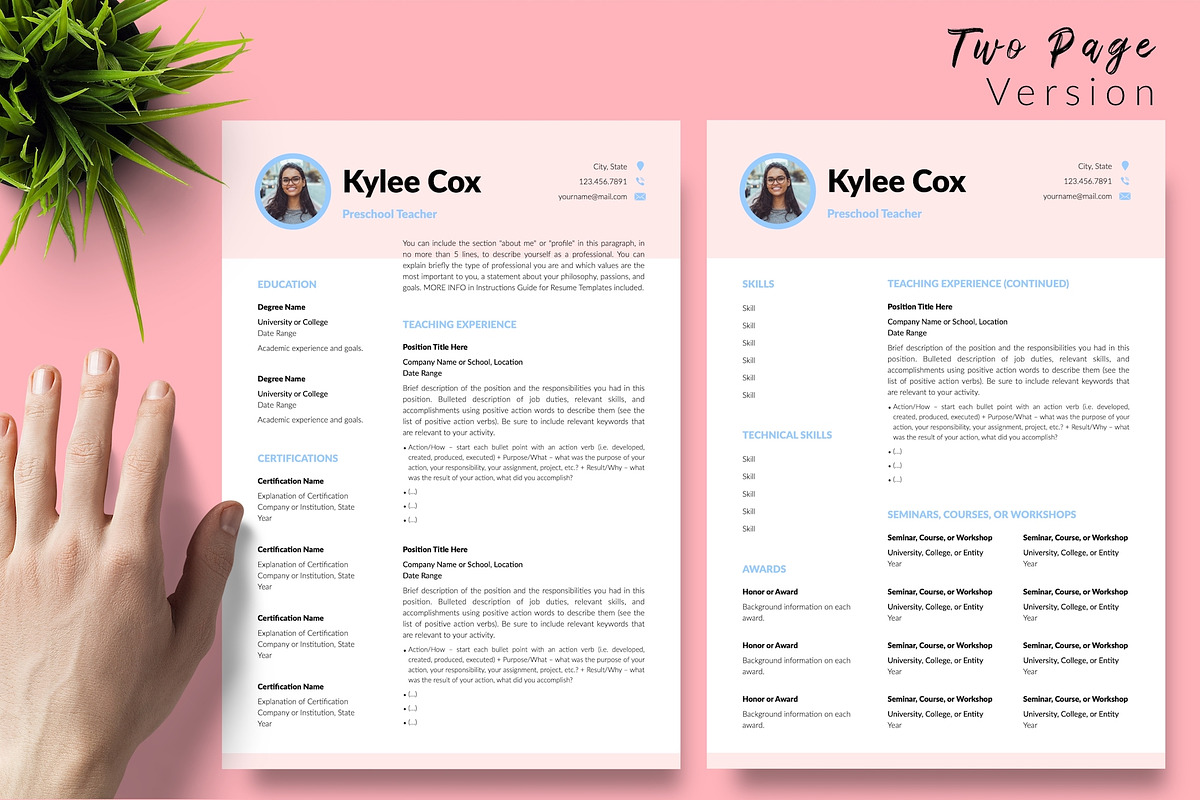 Teacher Resume Design / CV - Kylie, a Resume Template by Templates Design Co. (Photo 3 of 17)