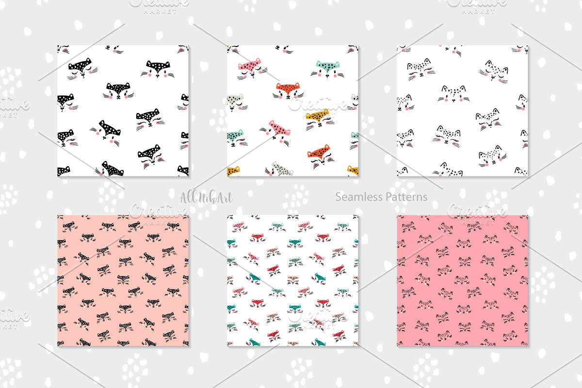 Cute Leopard Cats Prints & Patterns, a Pattern Graphic by AllNikArt (Photo 5 of 5)