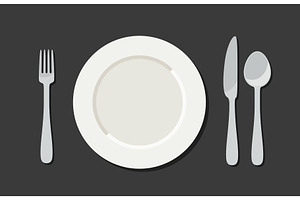 Utensil in flat style