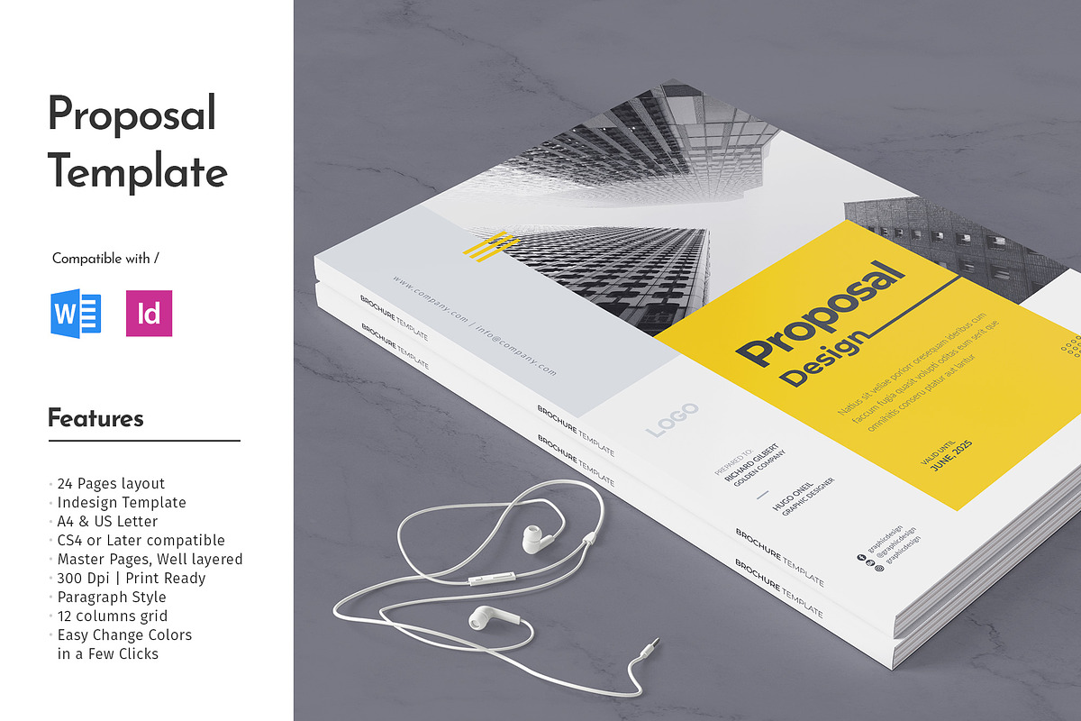 Proposal 24 Pages | DOCX, InDesign, a Brochure Template by BrochuresFactory (Photo 1 of 11)