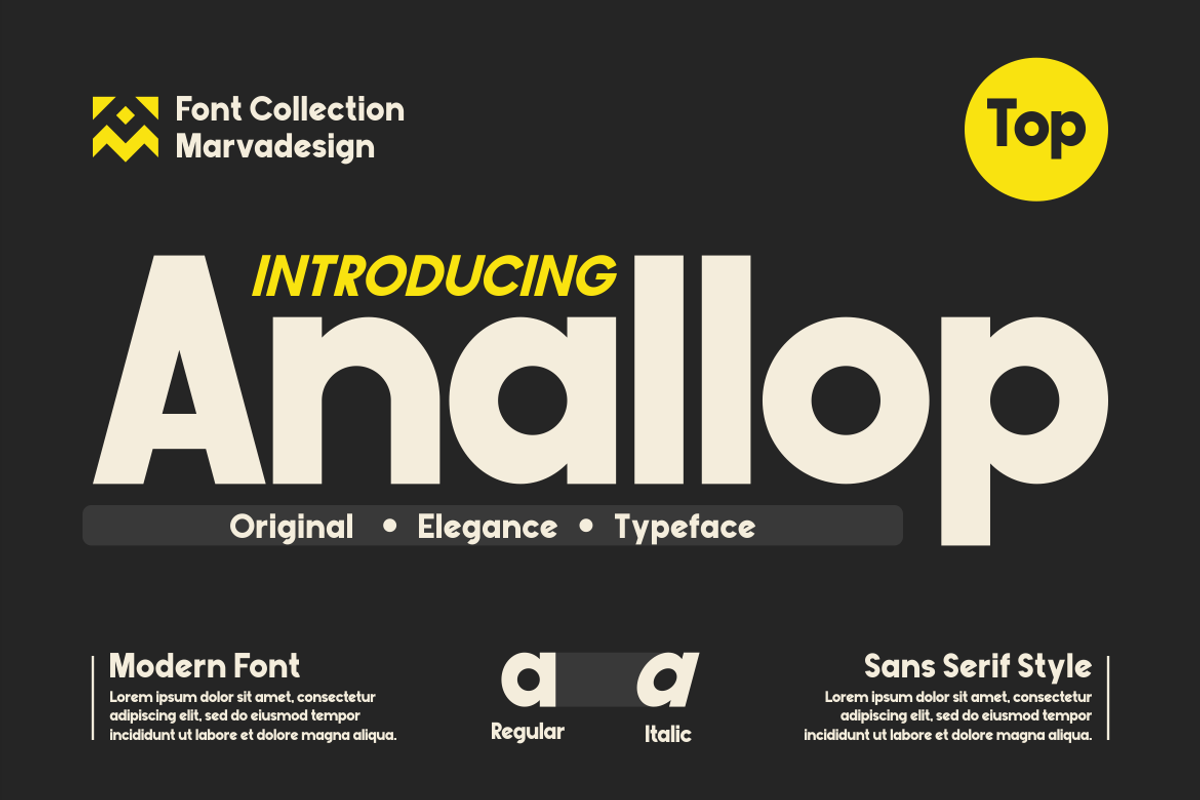 Anallop Font, a Sans Serif Font by Marvadesign (Photo 1 of 4)