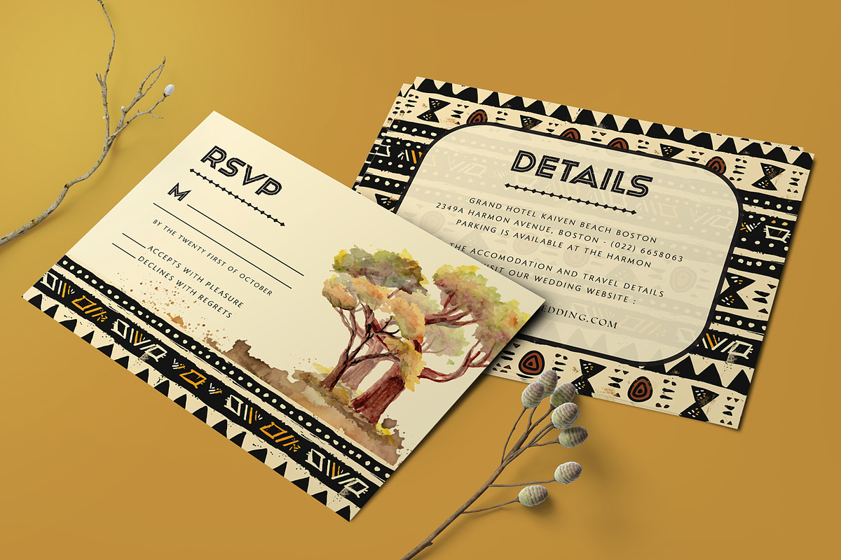 African wedding invitation set, an Invitation Template by Aarley Kaiven (Photo 3 of 4)