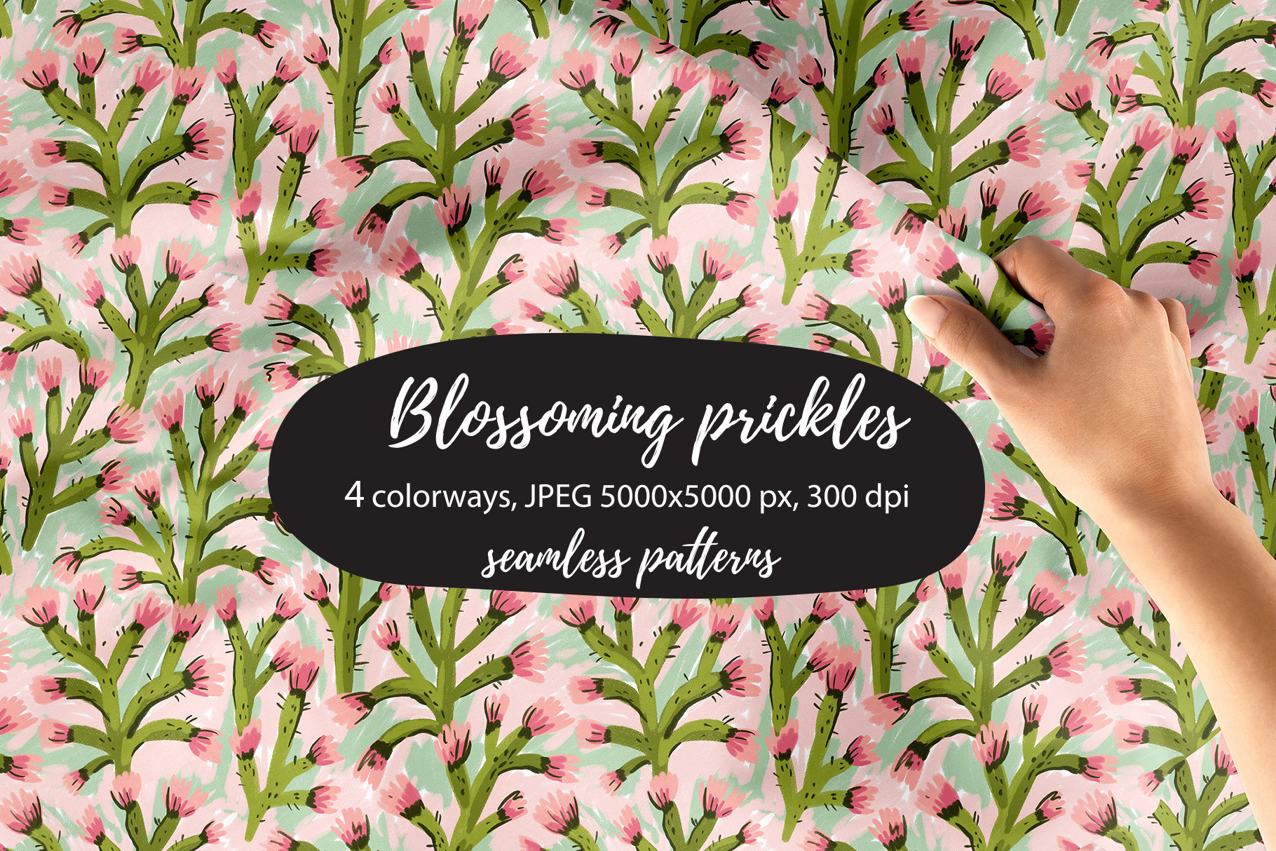 Blossoming prickles-Seamless pattern, a Pattern Graphic by Alenkakarabanova