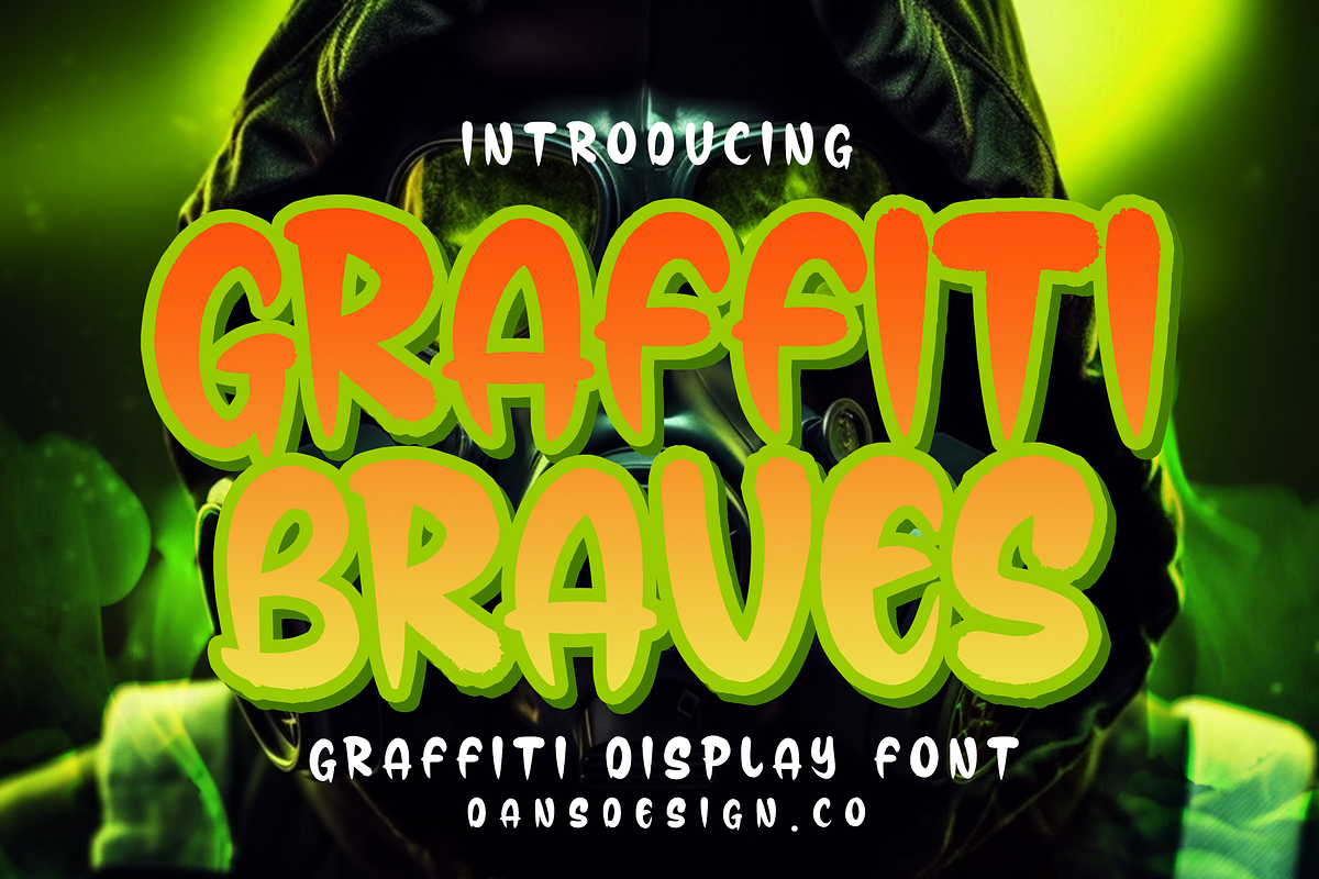 GRAFFITI BRAVES MODERN DISPLAY, a Handwritten Font by dansdesign (Photo 1 of 8)