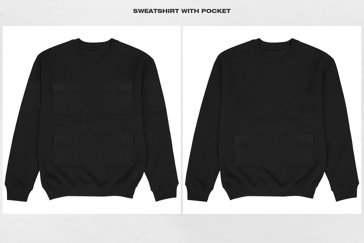 SWEATSHIRT MOCKUP + POCKET, a Merchandise Mockup by DaldSgh (Photo 4 of 10)