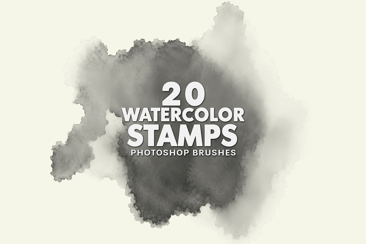 20 Watercolor Photoshop Brushes, a Brush Add-On by AB-TheDesigner (Photo 1 of 4)