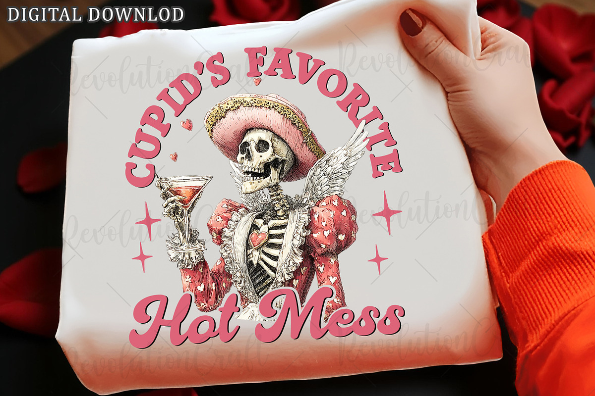 Funny Valentine's Day Skeleton PNG, an Illustration by OK Design (Photo 1 of 6)