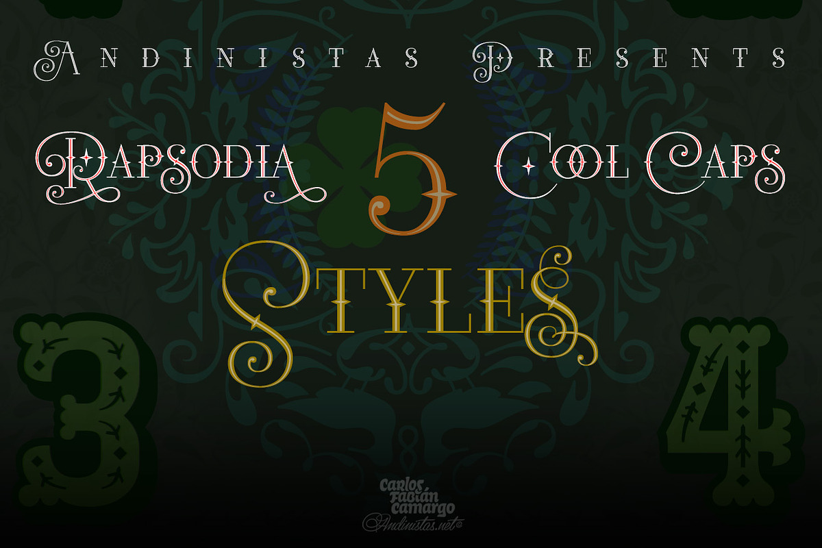 Rapsodia Type Family / 5 fonts preview 5