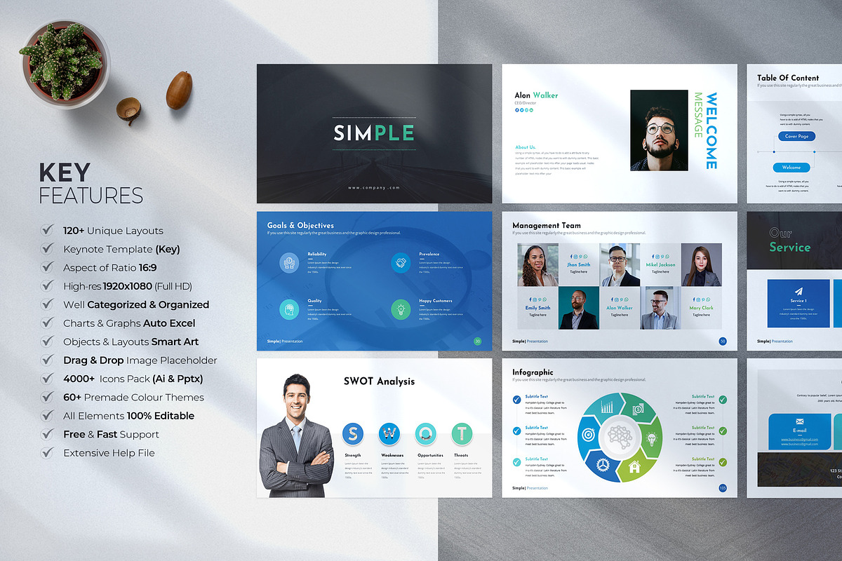 Simple Keynote Template, a Presentation Template by WhiteGraphic (Photo 2 of 16)