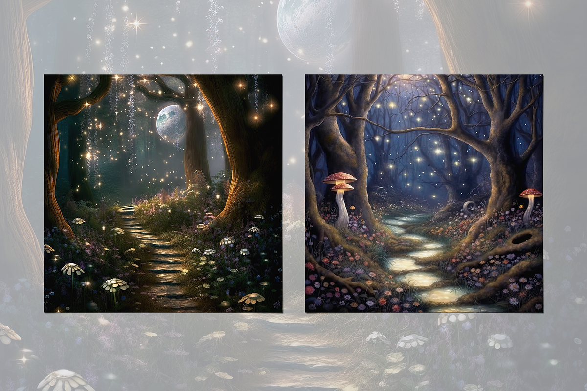 Enchanted Forest Digital Papers, a Background Graphic by Curve Design (Photo 5 of 12)