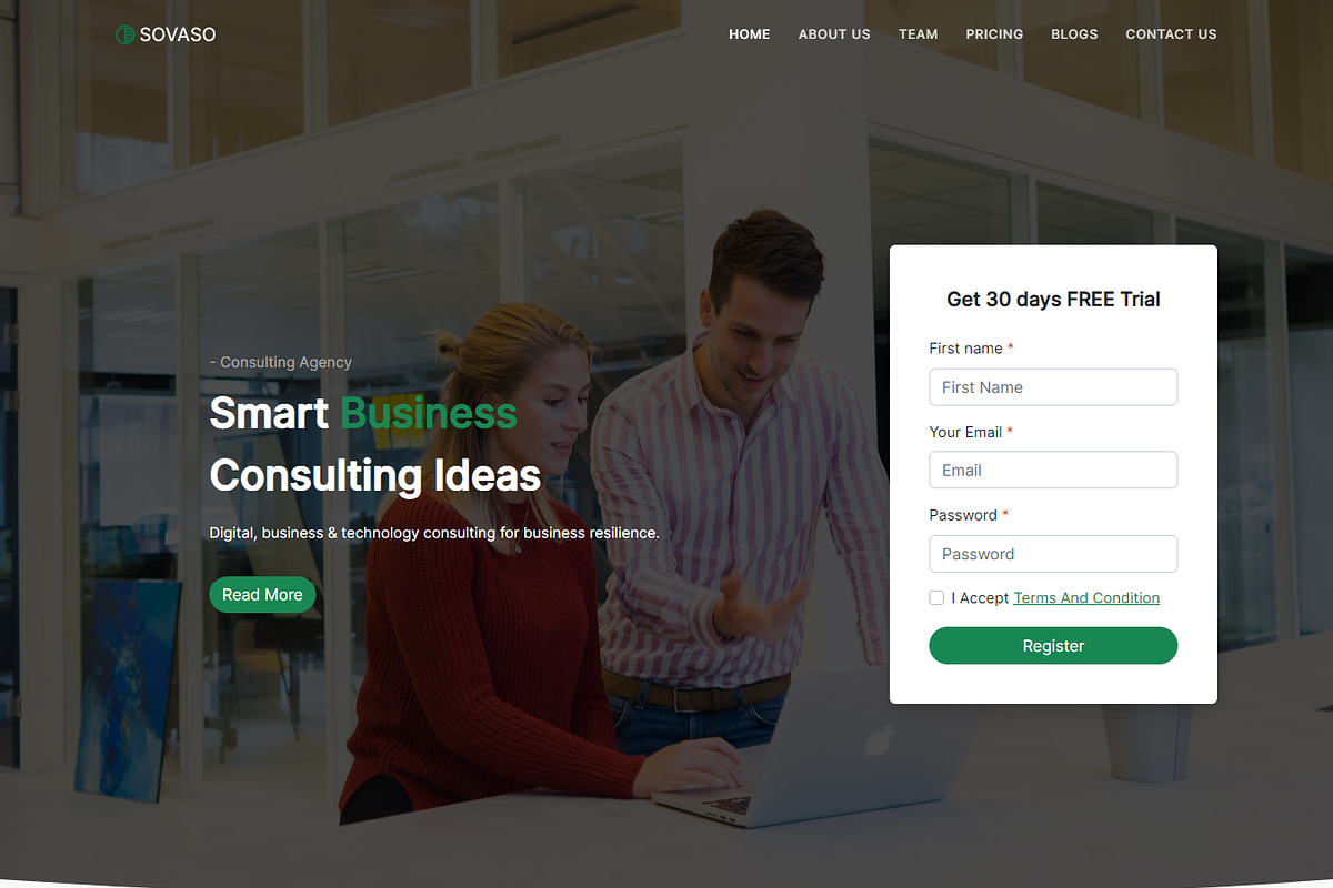 Sovaso - Landing Template, a Bootstrap Template by shreethemes (Photo 4 of 4)